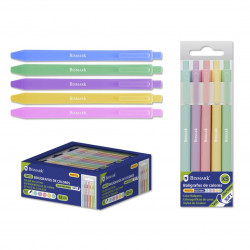 PACK 5 BOLIGRAFOS SOFT TINTA COLORES PASTEL 0.5mm