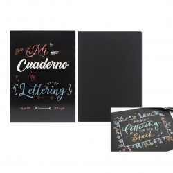 CUADERNO A4 LETTERING 50 HOJAS NEGRAS 80 GRMS