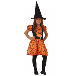 GUIRCA - Disfraz de Pumpkin Witch, Disfraz de bruja, Disfraz para niña