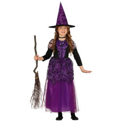 GUIRCA - Disfraz de purple witch, Disfraz de Bruja Morada para Niña