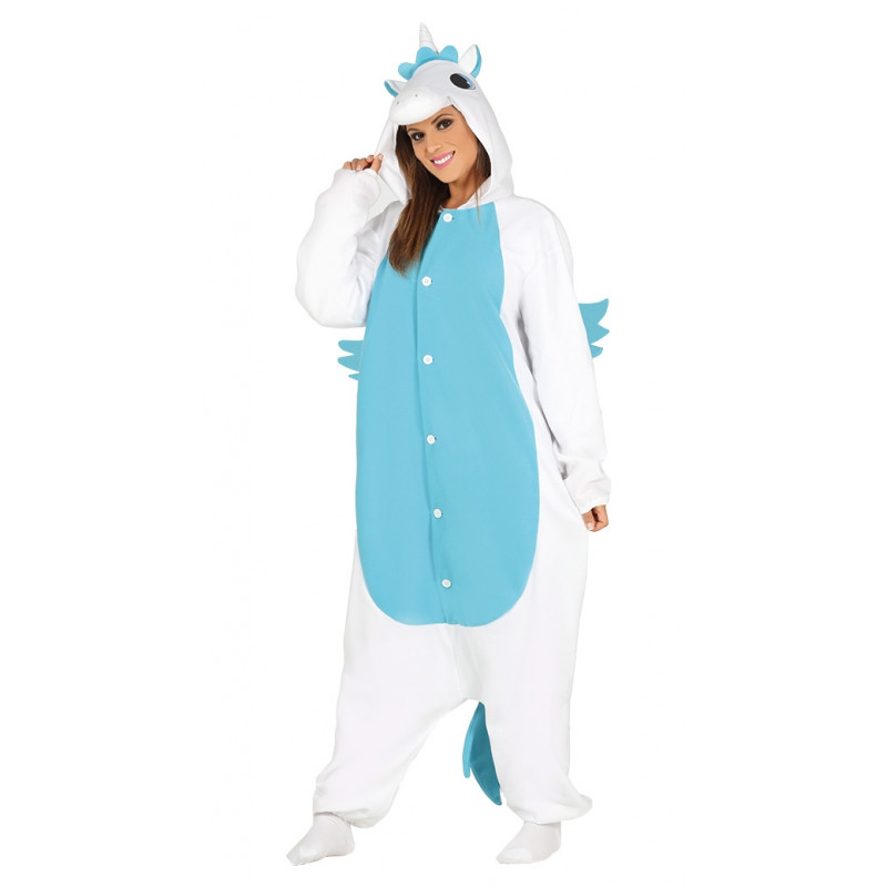 Disfraz de unicornio azul adulta. Pijama unicornio para mujer | Bazar Chinatown