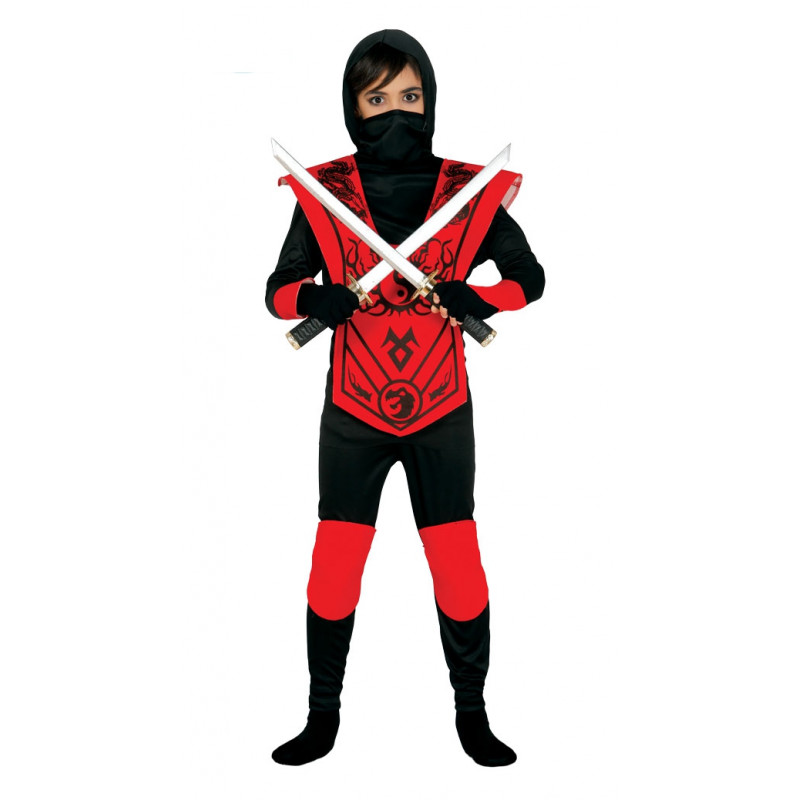 JAZGROM Disfraz de ninja para niños, disfraz de lujo de Halloween, disfraz  de dragón rojo Ninja muscular para niños