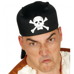 Sombrero / pañuelo pirata calavera negro