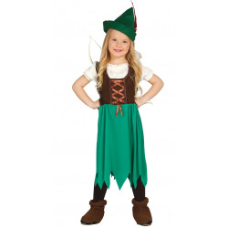Disfraz de Robin Girl Infantil - Disfraz para Imitar a  Robin Hood Niña de los Bosques
