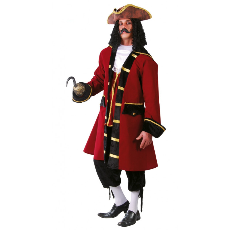 enero Aclarar Arruinado Disfraz de capitán pirata rojo adulto. Disfraz de Capitán Garfio - Peter Pan  | Bazar Chinatown