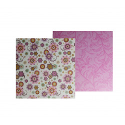 Papel Scrapbooking, Flores/Papel Pintado Rosa