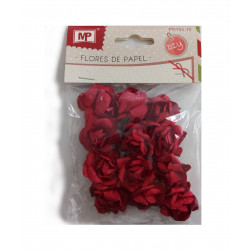 Flores de Papel, 12 Unidades Rojo