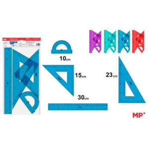 Reglas de Dibujo 4 Piezas de Colores