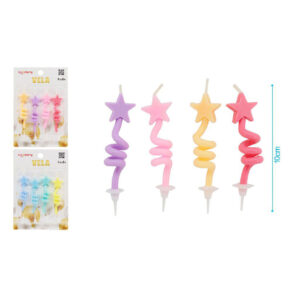 Velas Estrellas En Colores Pastel Macaron Torcidas