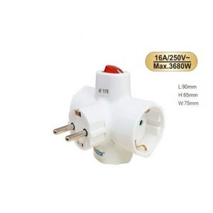 Adaptador triple con interruptor luminoso ExtraStar