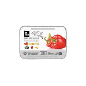 Bandeja aluminio con tapa 219x158x38 mm 2 ud Maxi