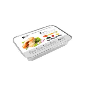 Bandeja de aluminio con tapa 310x210x50 mm 5 ud Maxi