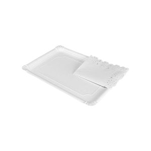 Bandeja rectangular con blonda 310x380 mm 1 ud Maxi