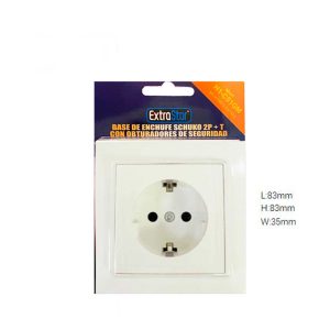 Base de enchufe schuko 2P+T con obturadores de seguridad ExtraStar