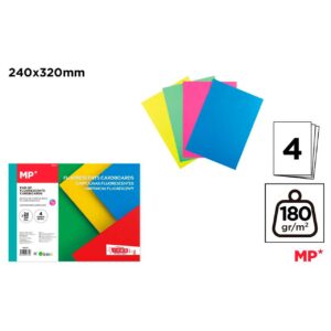Block Cartulinas Fluorescente 4 Hojas A4