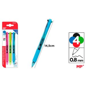 Boligrafos 4 colores 3uds