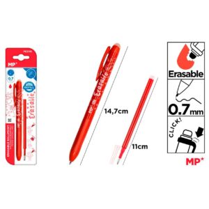 Bolígrafo borrable Rojo+Recambio