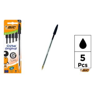 Bolígrafo Cristal 5uds Negro