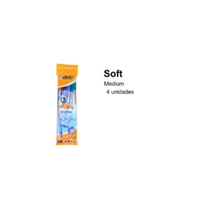 Bolígrafo Cristal Soft 4uds Surtido