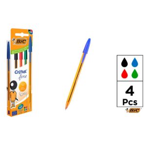 Bolígrafo Cristal Original Fine 4uds Surtido