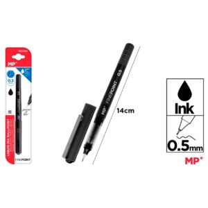 Bolígrafo tinta liquida punta aguja Negro