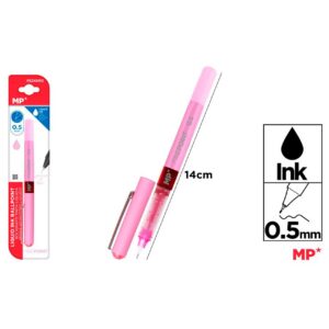 Bolígrafo tinta liquida punta aguja Rosa