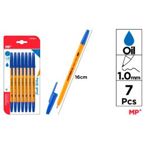 Bolígrafos azul Soft punta 1.0mm 7uds