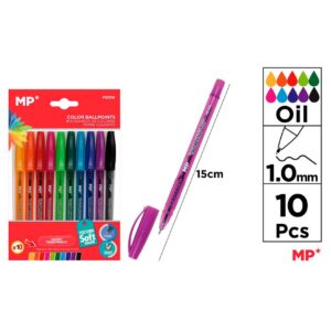 Bolígrafos 1.0mm 10 colores suave