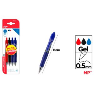 Bolígrafos gel mini punta 0.5mm 4uds