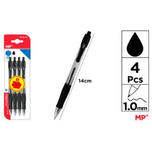 Bolígrafos punta 1.0mm 4uds