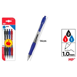 Bolígrafos punta 1.0mm 4uds
