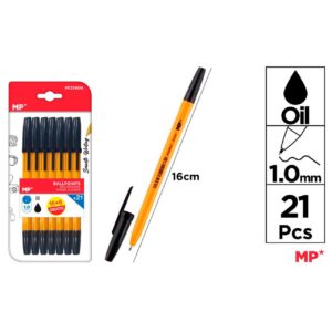 Bolígrafos negro Soft punta 1.0mm 21uds