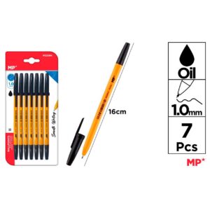 Bolígrafos negro Soft punta 1.0mm 7uds