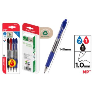 Bolígrafos punta 1.0mm 4uds