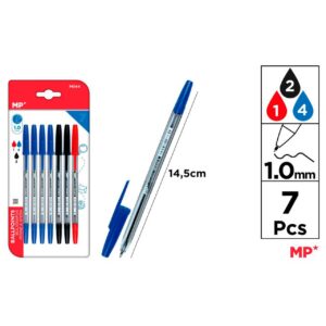 Bolígrafos punta 1.0mm 7uds