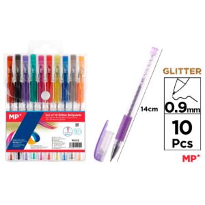 Bolígrafos purpurina 10 colores