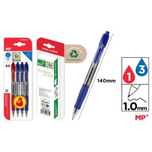 Bolígrafos punta 1.0mm 4uds