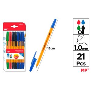 Bolígrafos surtidos Soft punta 1.0mm 21uds