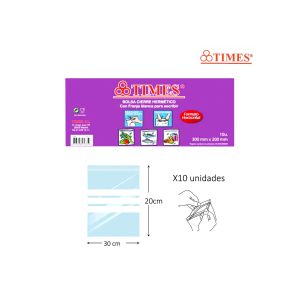 Bolsa cierre hermético 20×30 cm Times 10 unidades