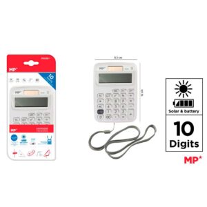 Calculadora Solar y Pilas Blanco