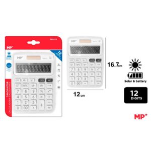Calculadora Solar y Pilas Blanco