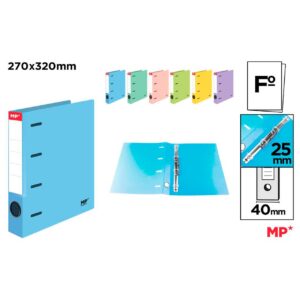 Carpeta 4 Anillas Color Pasteles