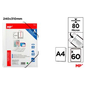 Carpeta 60 Fundas A4 con Espiral y Goma