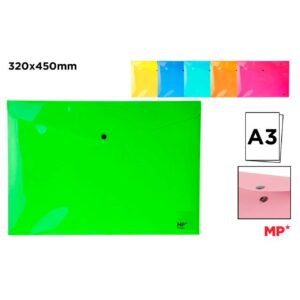 Carpeta Sobre Cierre Botón Fluorescente A3