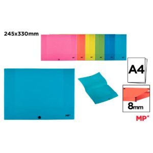 Carpeta Solapa Cierre Botón Color Pastel