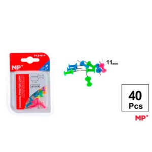 Chincheta de Cabeza Fluorescente 11mm 40pcs