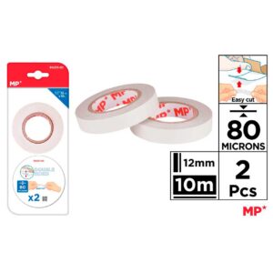 Cinta Adhesiva Doble Cara 80 micras 12 m