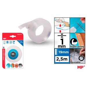 Cinta Adhesiva Doble Cara Transparente 1 mm