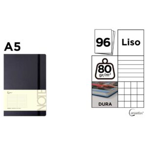 Cuaderno de Notas Tapa Forrada Negro (Tamaño Variable)