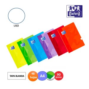 Libreta grapada Classic A4 liso Oxford con tapa blanda colores surtidos